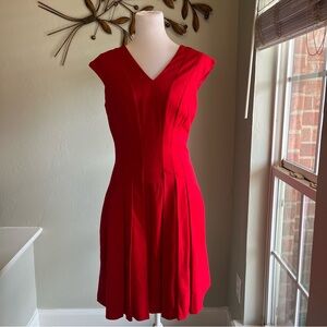 (NWOT)Calvin Klein Elegant V-Neck Pleated Midi Dress Size 6